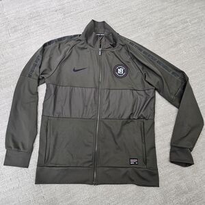 Nike Men's Dark Green Bomber Jacket Sweater Full Zip